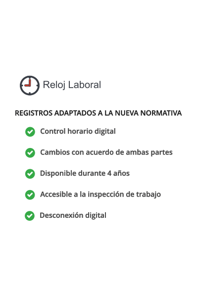 Control horario obligatorio digital