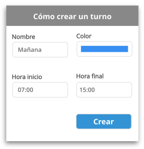 Cómo crear un turno de trabajo