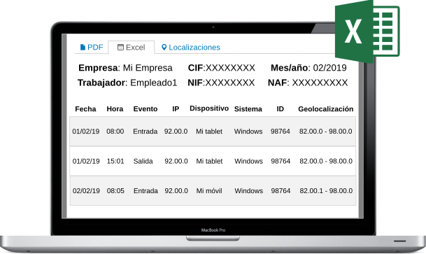 La planilla de horarios se exportará en formato Excel.