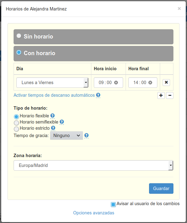 elegir horario flexible de trabajo