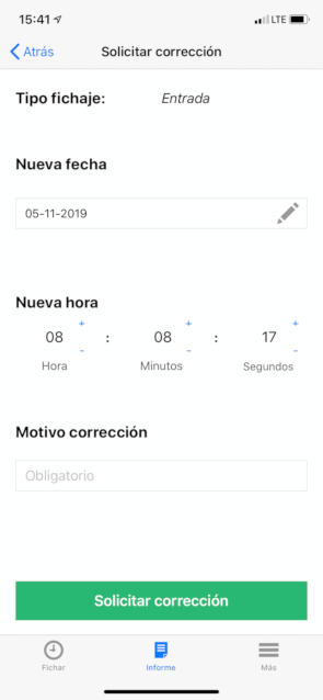 correccion de fichaje